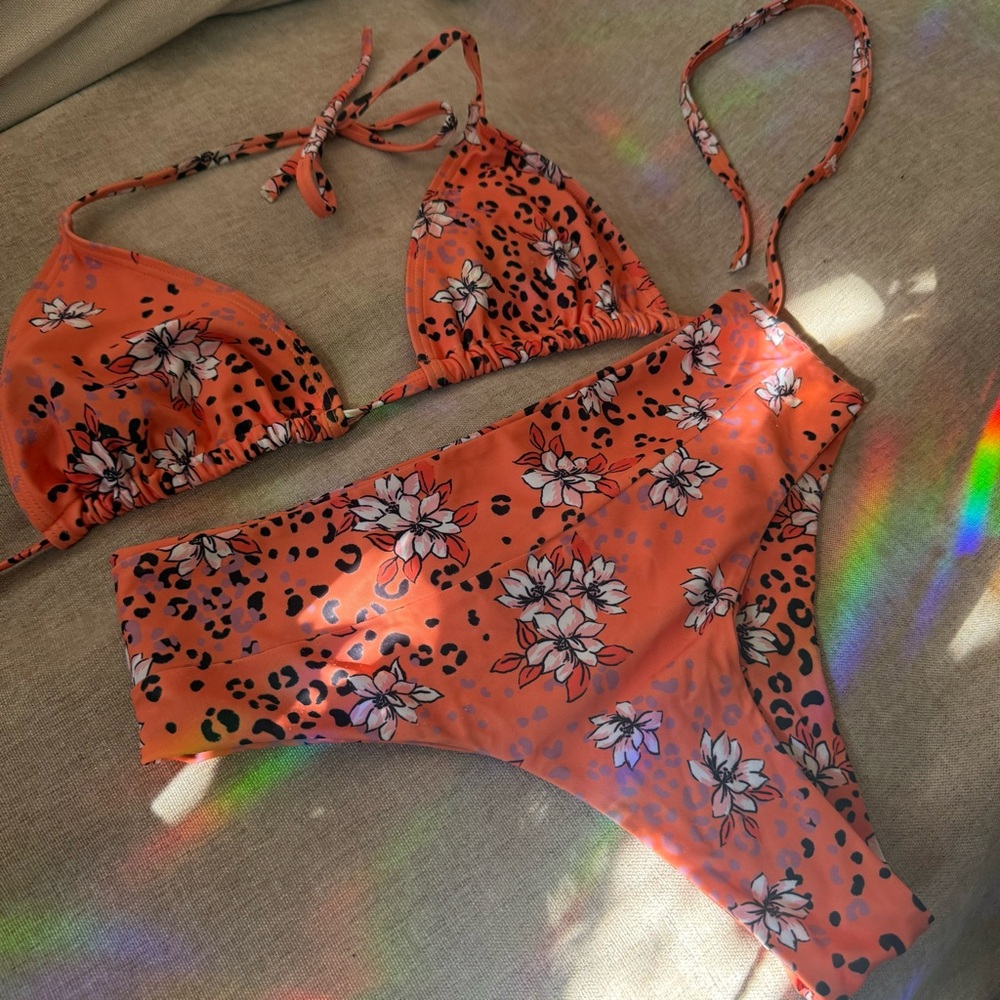 Orange Floral Bikini